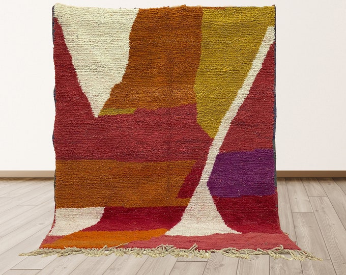 Handmade Custom Moroccan Area Rug, Wool Bohemian Decor.