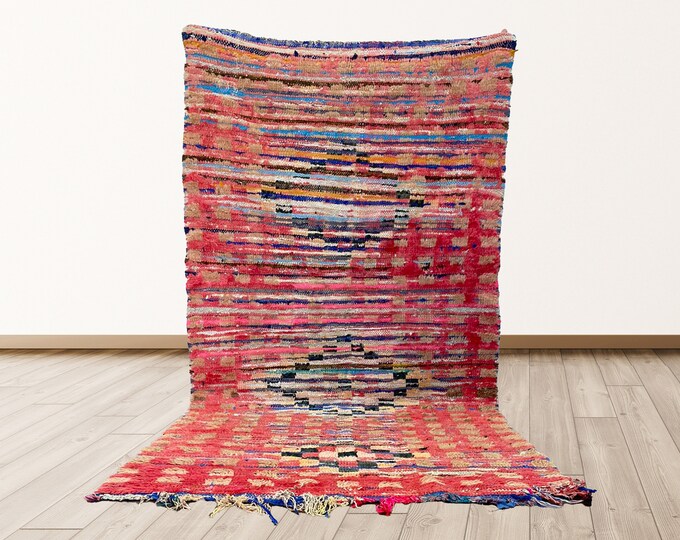 4x6 ft Azilal Moroccan Vintage Rug, Berber Azilal Moroccan vintage rugs.