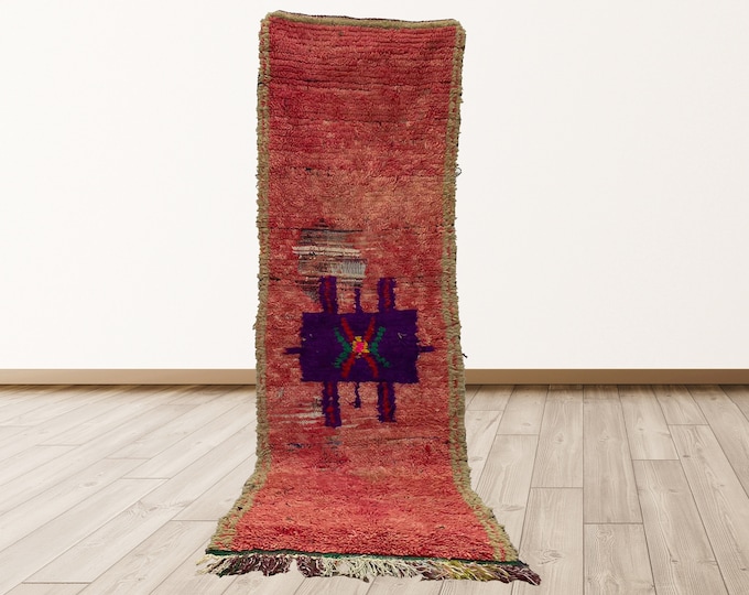 2.5x8.1 foot berber Vintage Moroccan runner rug, Vintage Moroccan Berber rug.