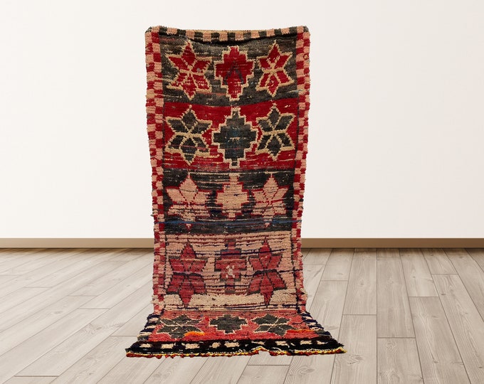 Vintage Moroccan Berber Runner Rug, 3x7 ft Rugs Morrocan.
