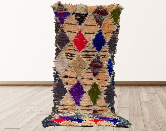 Moroccan vintage 2x6 feet rugs, Moroccan Vintage Berber rugs.