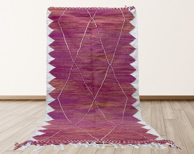 Bohemian Moroccan Area Rug: Custom Flatweave Style.