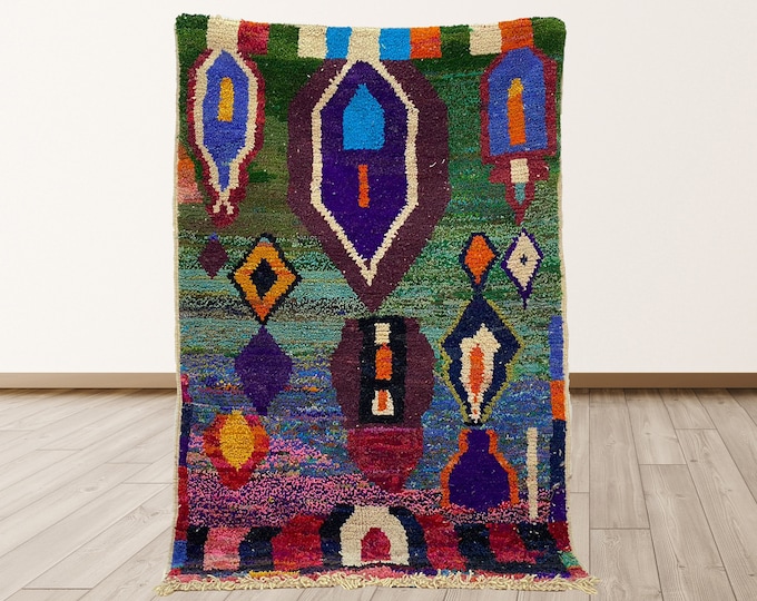 Moroccan Custom Wool Area Rug: Handmade Berber Style.