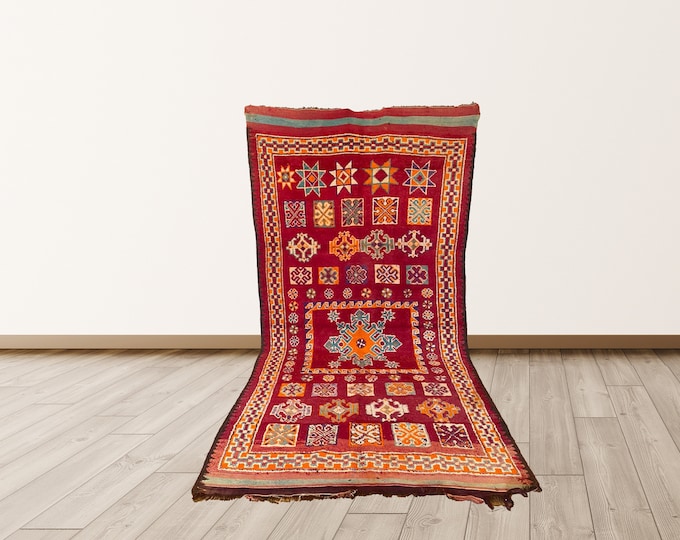 Moroccan large berber 6x11 ft rug , Moroccan vintage rug!