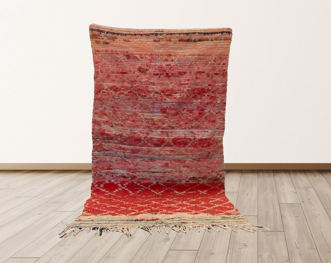 Vintage Moroccan 3x6 ft Azilal Berber rug.