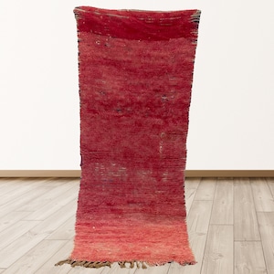3x7 feet Moroccan Berber runner rug, Tribal Wool Vintage rugs.