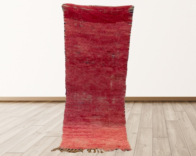 3x7 feet Moroccan Berber runner rug, Tribal Wool Vintage rugs.