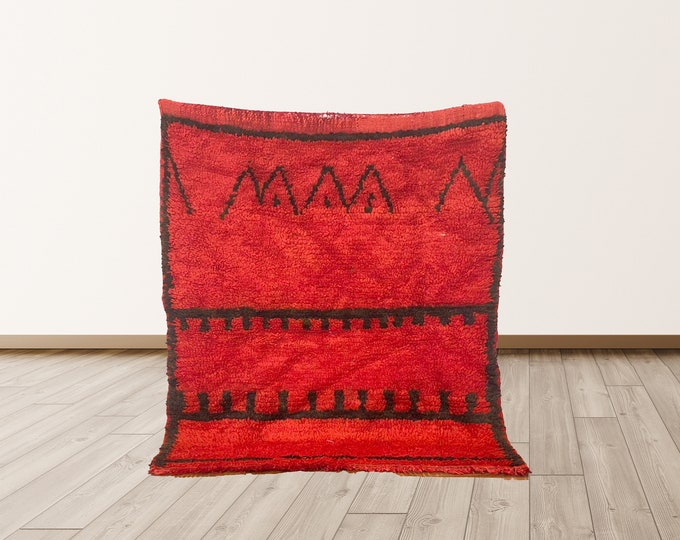 Moroccan vintage rug, tribal 3x4 rug, Moroccan area rug!