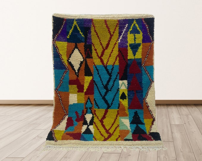 Moroccan Berber Custom Area Rug: Colorful Home decor.