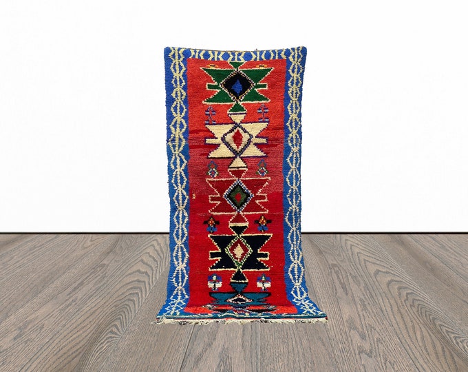 Unique vintage moroccan rug, 4x8 beautiful berber rug, tribal woven rug, azilal area rug.
