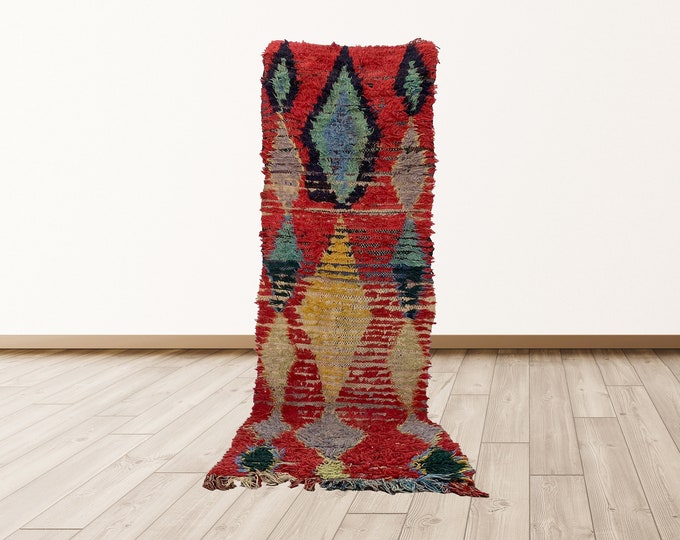 8x3 ft Vintage berber wool for bedroom or living room, wool Vintage bathroom rug, berber Vintage Moroccan azilal rugs.