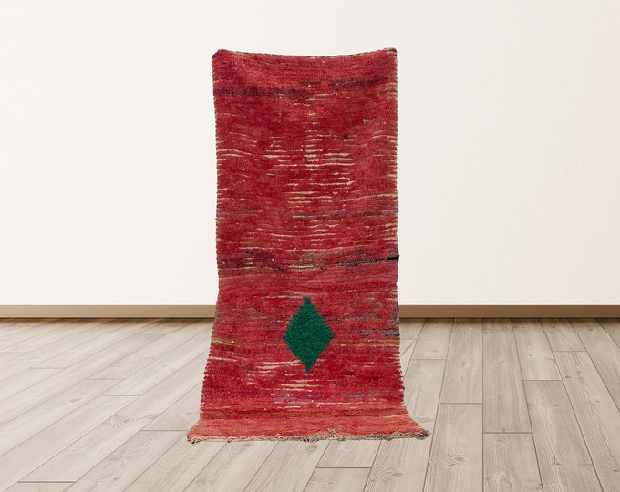 Runners Rug , 3x7 ft Morrocan Berber Vintage Rug.