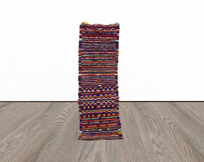 Colorful narrow runner rug, 2x7 feet entryway runner rug, beautiful runner rug, vintage runner rug.