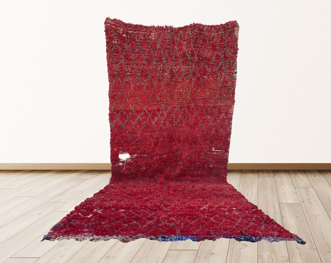 13x6 ft Moroccan Wool Berber Vintage Rug, shag Wool Morrocan Vintage rugs.