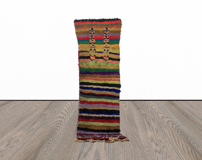 Colorful berber runner rug, 2x8 moroccan runner rug, vintage rug runner, entrywayrunner rug.