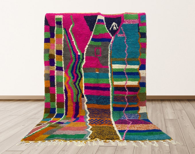 Bohemian Moroccan Handmade Area Rug: Home Decor Rug.