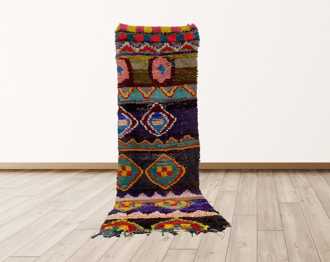Vintage Moroccan Berber rug 6x4: Morocco shag rugs.
