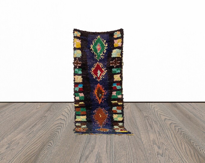 boucherouite runner rug, 3x9 feet hallway runner rug, vintage runner rugs, woven runner rugs.