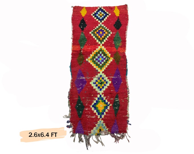 Moroccan Unique Vintage Runner Rug 3x6.