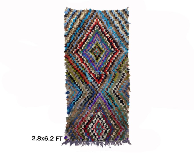 Moroccan Vintage Rug Runner 3x6: Unique Home decor.