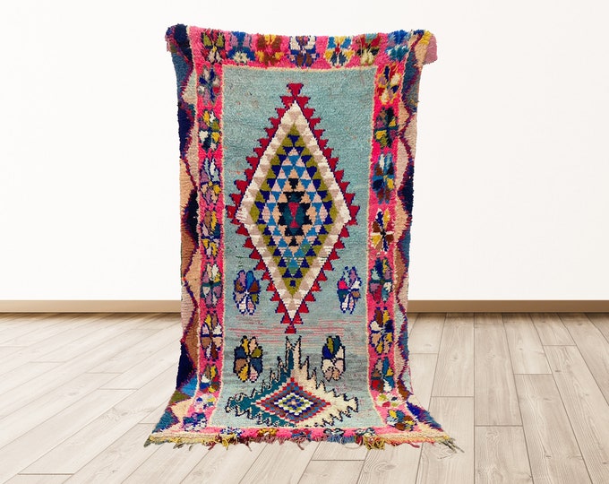 3x7 vintage Morrocan rug: Morocco old used rugs