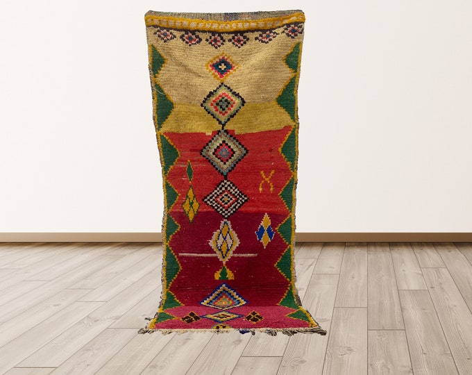 3x7 feet vintage runner rug.