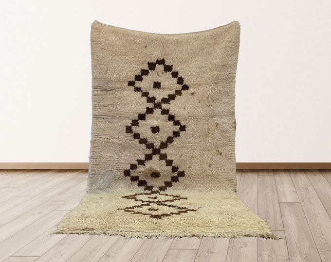 Tribal Bohemian 3x6 feet Vintage Morrocan Azilal Berber Rug.