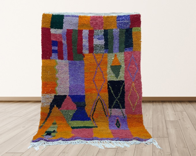 Handmade Moroccan Area Rug: Custom Boho Home Decor.