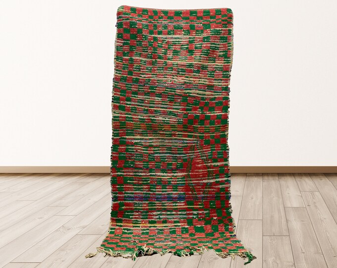 3x7 feet Moroccan Berber Vintage Rug.