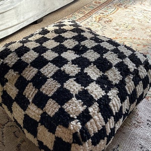 Moroccan Checkered Pouf!