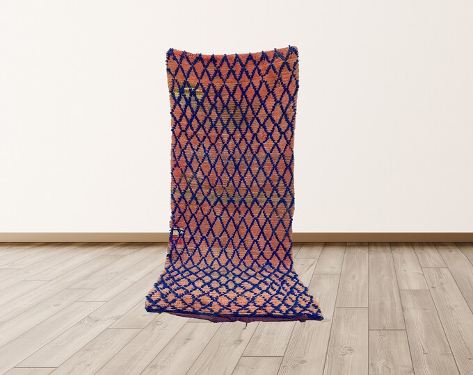 3x8 ft berber azilal moroccan rug, vintage wool rug.
