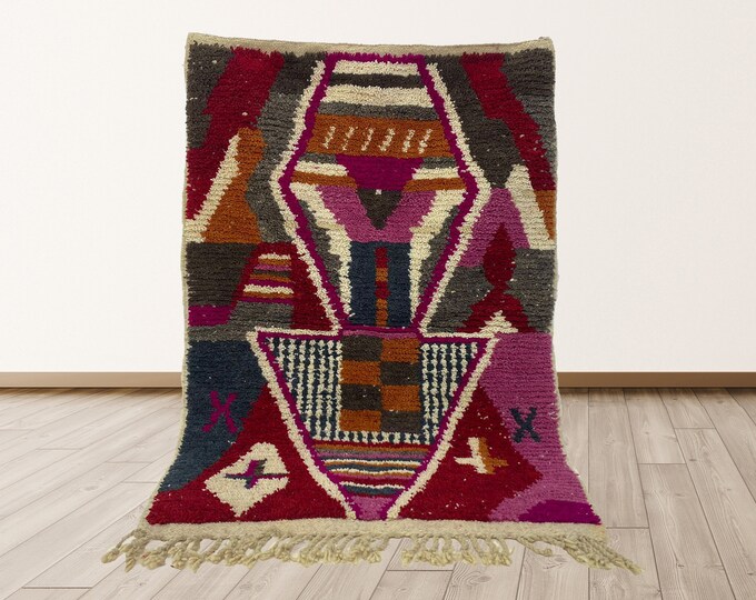 Custom Moroccan Area Rug: Unique Soft Bohemian Rug.
