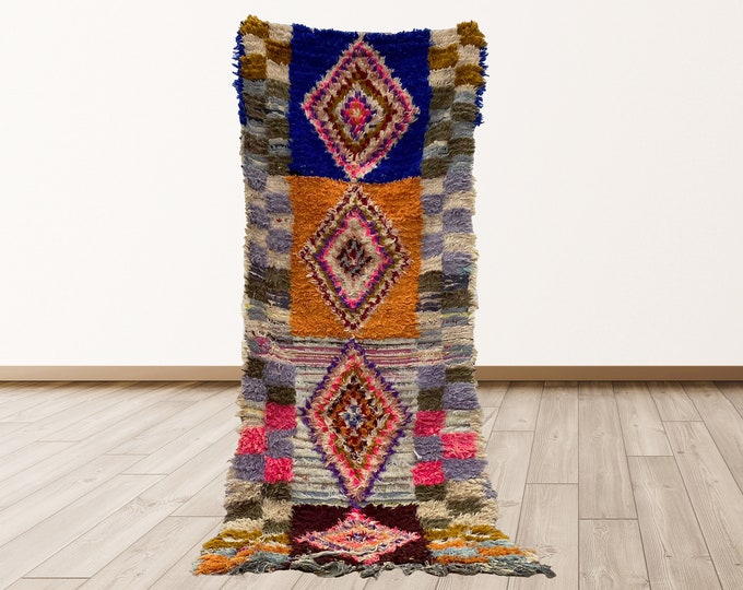 3x7 ft Rugs Morocco Azilal, Morrocan Berber Vintage Rug.