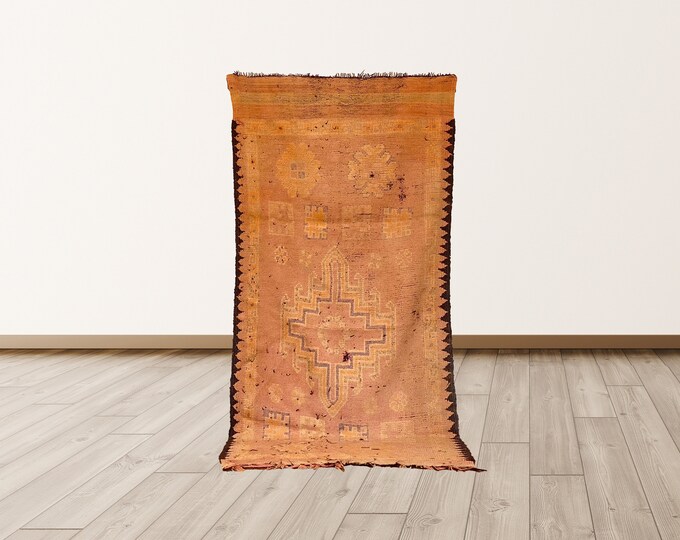 4x8 ft Moroccan vintage rug, Moroccan area rug!