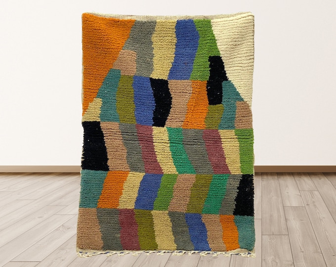 Handmade Moroccan Custom Area Rug: Personalized Boho Home Decor.