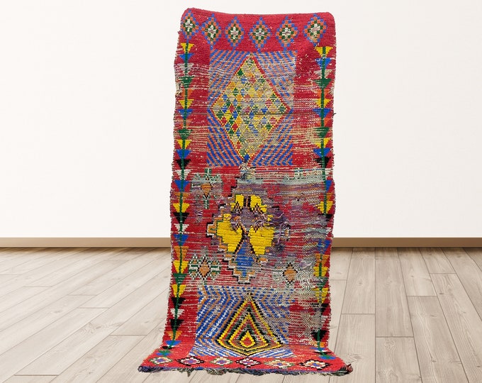 3x7 feet tribal Moroccan vintage rug.