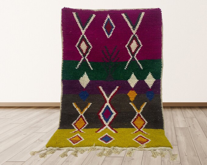 Custom Moroccan Area Rug: Unique Bohemian Floor Rug.