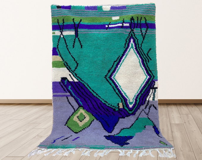 Unique Custom Moroccan Handmade Area Rug.