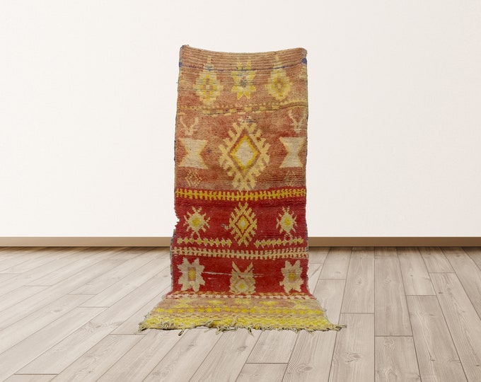 Bedroom Vintage 3x7 ft Moroccan Berber rug.