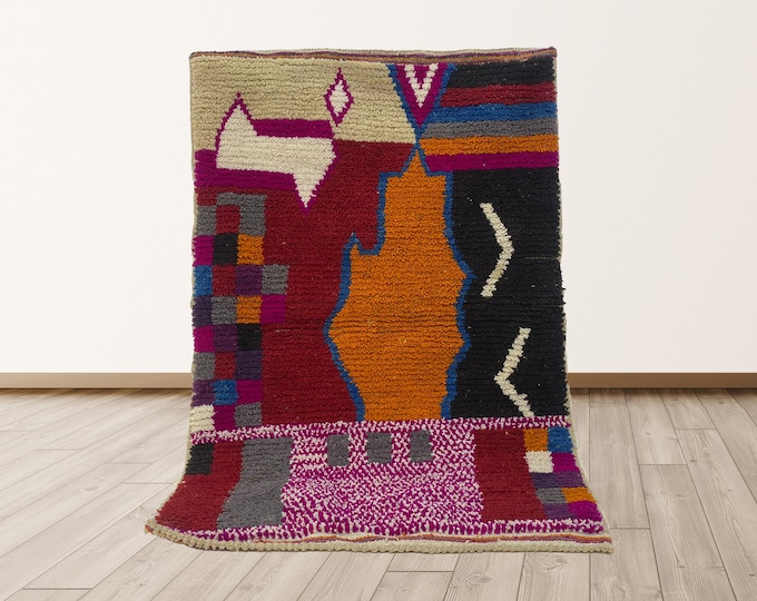 Moroccan Custom Area Rug: Colorful Wool Area Rugs.
