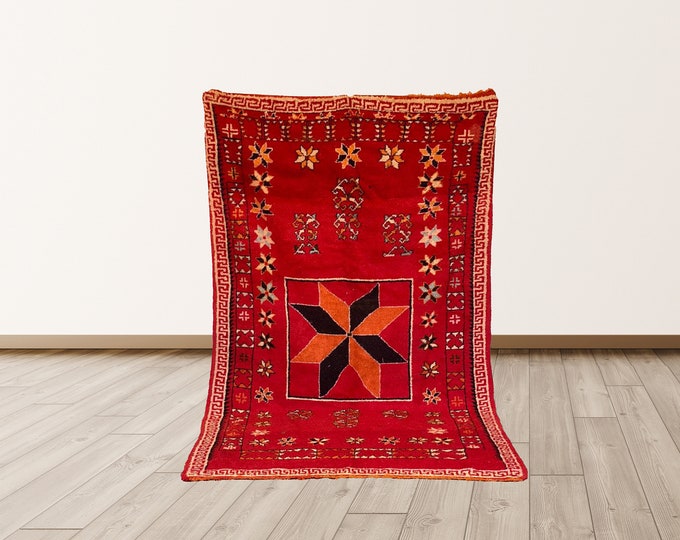 6x10 ft tribal berber rug, Moroccan red rug!