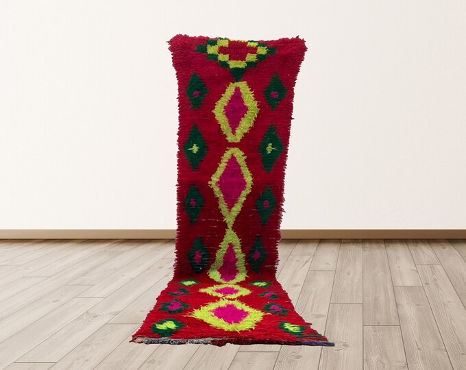 narrow vintage rug, moroccan longe runner rug 2x12 ft, Vintage tribal moroccan rug runner, moroccan bathroom rug.