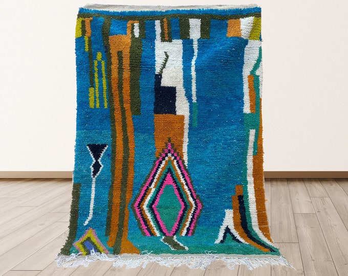 Custom Moroccan Area Rug, Handmade Unique Boho decor.