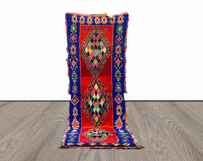 Vintage entryway rug runner, 3x11 feet rug runner, unique berber runner rug, tribal runner rug.