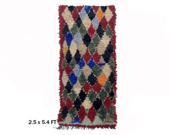 Dywan berberyjski w stylu marokańskim: ręcznie tkany dywan w romby, 3x5