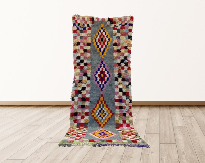 3x7 colorful Berber Bohemian rug: vintage runner rugs.