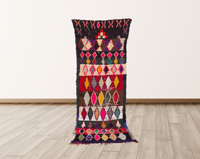 3x8 ft Moroccan colorful vintage rug!