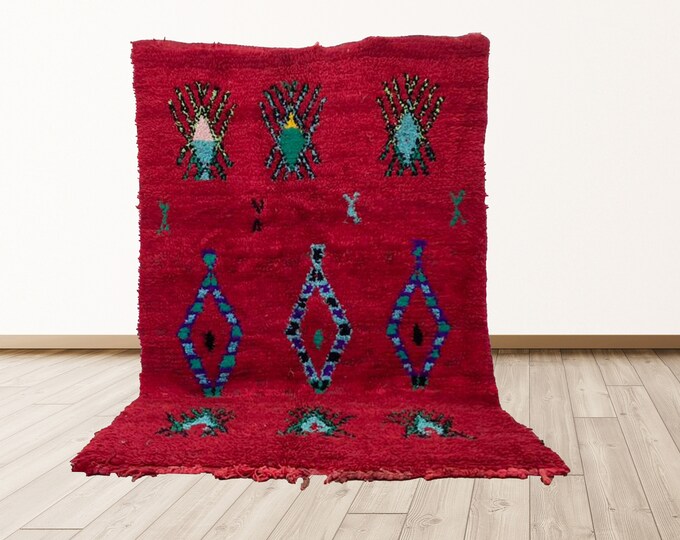 bedroom Area Rugs, 7x4 ft maroccan rug, vintage berber azilal rug.