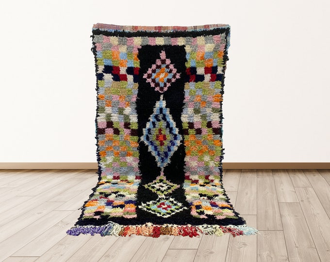 3x6 vintage Moroccan rug: Berber runner rugs.