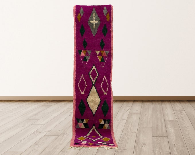 Moroccan Custom Area Rug Runner: Bohemian Floor Covering.